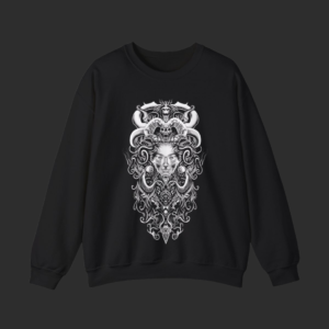 A Sweatshirt featuring Hela, the Norse goddess, in her dominion of Niflheim, capturing the icy, mystical essence of Norse mythology